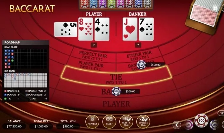 Các cửa cược trong game Baccarat Tại BET168VN