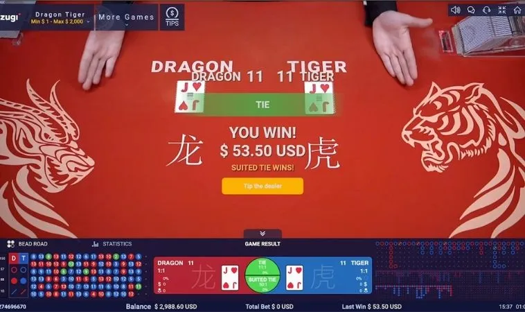 Các cửa cược trong Dragon Tiger Nhà Cái BET168VN